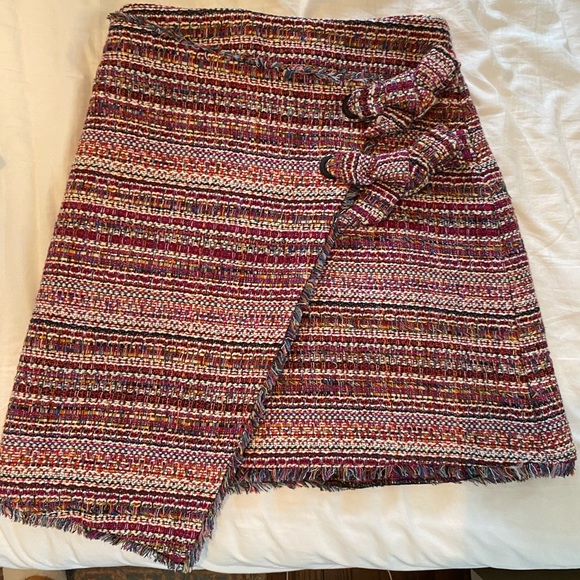 Halogen Asymmetrical Grommet Tie Tweed Skirt - Picture 8 of 8